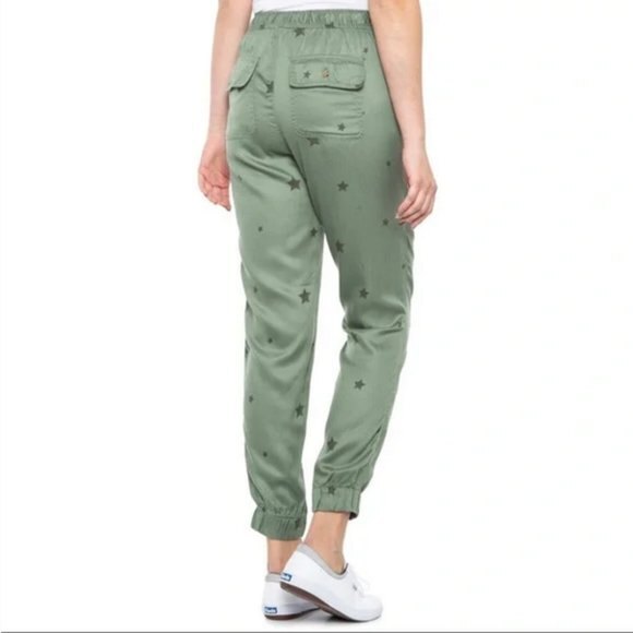 C&C California Star Print Elastic Drawstring Waist Joggers w/ Zip-Ankles (NWT) - Picture 2 of 2